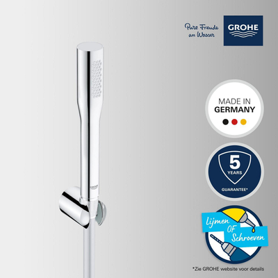 GROHE Vitalio Get Stick Ensemble de douchette à main - 1 jet - barre - avec support - flexible lisse - 150cm - chromé