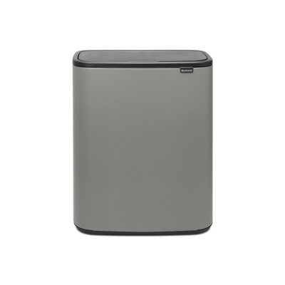 Brabantia Bo Touch Bin Poubelle - 2x30 litres - 2 seau intérieur en plastiques - mineral concrete grey