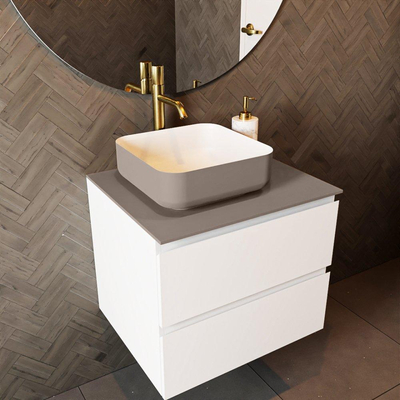 Mondiaz TOP 51 Topblad - 40x51x0.9cm - geschikt voor afdekplaat - Solid surface - Smoke