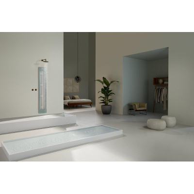 Sunshower Round One L infrarouge en saillie incl. Kit d'installation d'angle 185x33x25cm corps entier Organic Grey