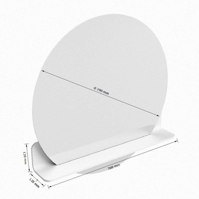 Mondiaz SPOT miroir – Ø 70 cm – avec tablette – Frappe (marbre beige)
