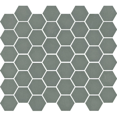 The Mosaic Factory Valencia mozaïektegel - 27.6x32.9cm - wand en vloertegel - Zeshoek/Hexagon - Gerecycled glas Matt Khaki Mat