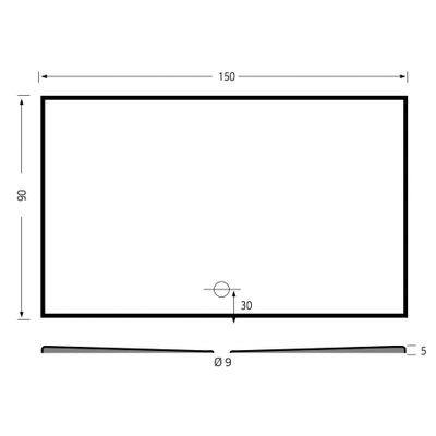 Xenz Flat Plus Douchebak - 150x90cm - Rechthoek - Antraciet mat