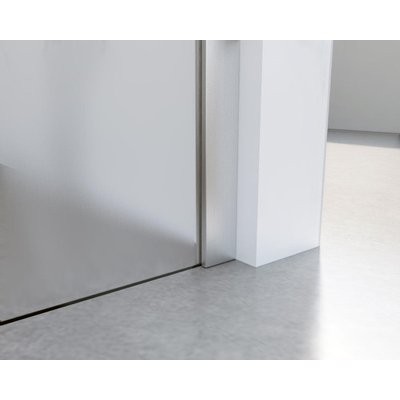 Fortifura Galeria inloopdouche - 60x200cm - mat glas - wandarm - Geborsteld RVS PVD (RVS)