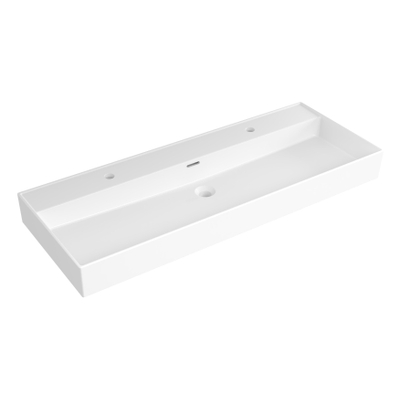 Saniclass Legend Meuble Lavabo - 121x47x13cm - avec trop-plein - 1 vasque - 2 trous de robinet - céramique - blanc brillant