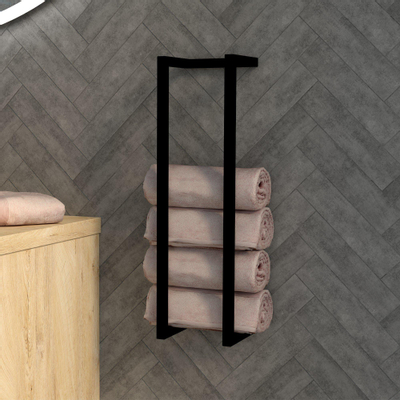 BRAUER porte-serviettes 60x15x15 combinaison horizontale/verticale noir mat
