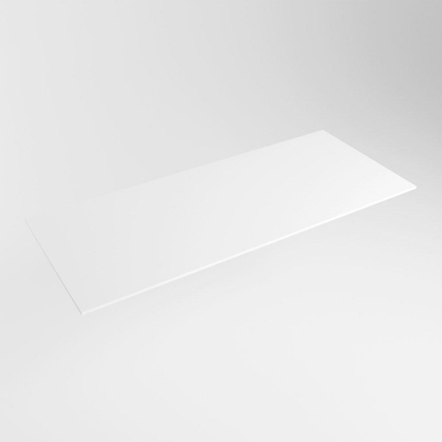 MONDIAZ TOP 46 Talc Plateau / plan de vasque Solid surface 111cm Épaisseur du plateau 0.9cm Plateau adapté pour plaque de recouvrement | vasque à poser