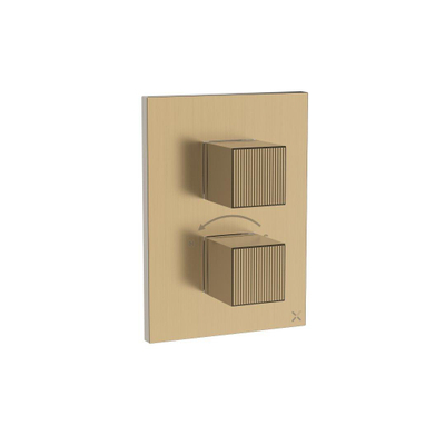 Crosswater Crossbox Limit douchekraan - thermostatisch - geschikt voor 3 functies - gecoat messing geborsteld (goud)