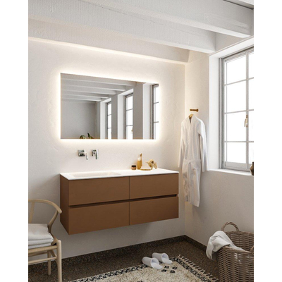 Mondiaz VICA ensemble de meuble de salle de bain - 120cm - meuble sous-vasque repos - 4 tiroirs - lavabo cloud gauche - sans trou de robinet version XL 60cm de haut