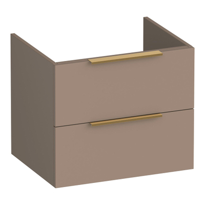 BRAUER Elevate meuble sous-lavabo 60 sans poignées rapportées 2 tiroirs softclose et 1 découpe pour siphon - moka mat