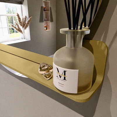 Mondiaz SPOT spiegel – Ø90 cm – met planchet – Oro (zand)