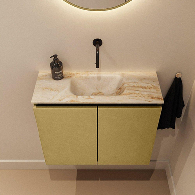 MONDIAZ TURE-DLUX 60cm toiletmeubel Oro. EDEN wastafel Frappe positie midden. Zonder kraangat.