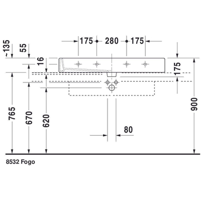 Duravit Vero lavabo 100x47cm avec trou de robinetterie et trop-plein avec WonderGliss blanc