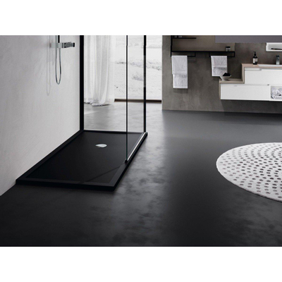 Novellini Olympic Plus douchebak acryl rechthoekig 170x90x12.5cm incl. poten en sifon zwart