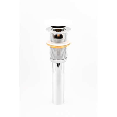 Ideavit Pop up afvoerplug vlak met overloop solid surface chroom wit