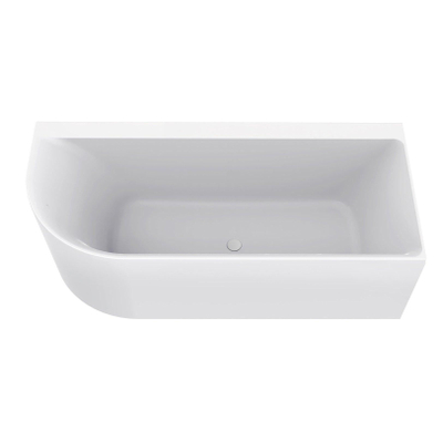 Wiesbaden Zenn baignoire d'angle droite 180 x 80 cm acrylique mat blanc avec bonde mat blanc