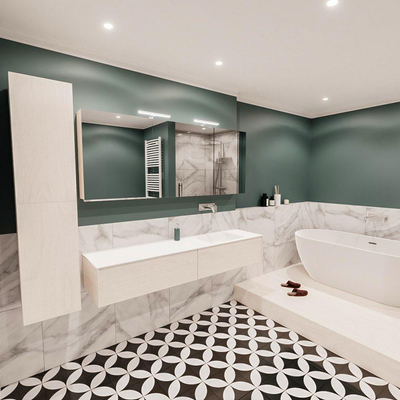 ENSEMBLE DE MEUBLE MONDIAZ LUSH - 180 cm - 2 tiroirs - lavabo cloud - lavabo à droite - 0 trous de robinet - sous-couche