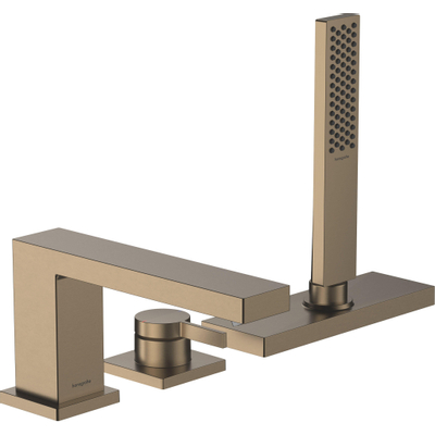 Hansgrohe Tecturis Mitigeur de bord de baignoire 3 trous avec sbox bronze brossé