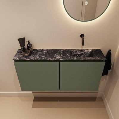 MONDIAZ TURE-DLUX Meuble toilette - 100cm - Army - EDEN - vasque Lava - position droite - sans trou de robinet