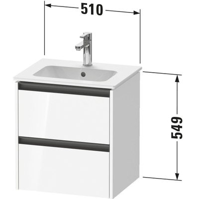 Duravit ketho.2 meuble sous-vasque 51x42x54,9cm pour 1 vasque panneau de particules basalte mat