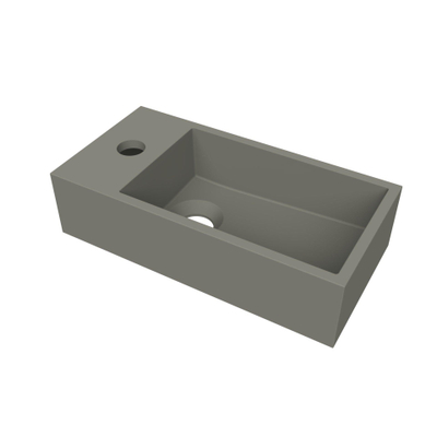 Arcqua Flair fontein - 36x18x9cm - cast marble - 1 kraangat - links - mat beton