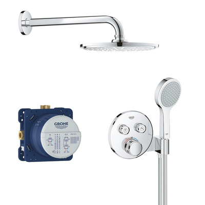 GROHE Rainshower Cosmopolitan 210 Douche de tête - 21cm - 1 jet - bras mural 28,6cm - chromé