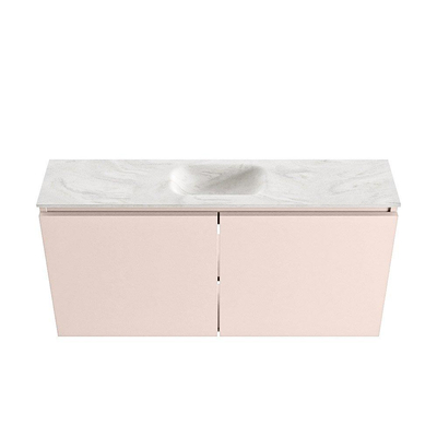 MONDIAZ TURE-DLUX 100cm toiletmeubel Rosee. EDEN wastafel Ostra positie midden. Zonder kraangat.