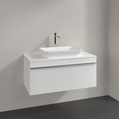 Villeroy & Boch Venticello wastafelonderbouwkast met 1 lade voor opzetwastafel midden 95.7x50.2x43.6cm glans wit