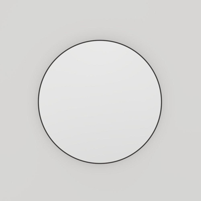 Haceka Deco miroir - 80x80cm - rond - noir mat