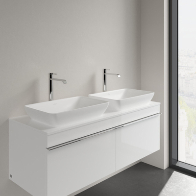 Villeroy & Boch venticello semi - inbouw opzetwastafel - zonder kraangat - 55x36cm - met overloop CeramicPlus - Stone White (mat wit)