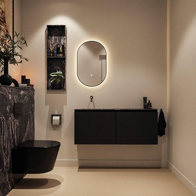 MONDIAZ TURE-DLUX Meuble toilette - 120cm - Urban - EDEN - vasque Lava - position gauche - sans trou de robinet