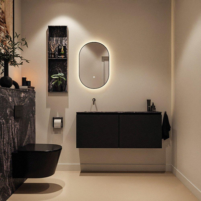 MONDIAZ TURE-DLUX meuble WC 120 cm Urban. EDEN lavabo Lava position gauche. Sans trou de robinet.