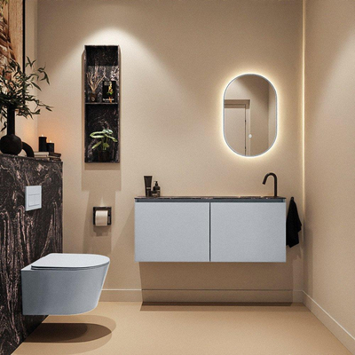 MONDIAZ TURE-DLUX Meuble WC 120 cm Clay. Lavabo EDEN Lava position droite. Avec 1 trou de robinet.