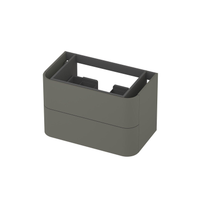 INK Concept R Wastafelonderkast - 80x45x52cm - 2 lades - opliggende grepen - afgeronde hoeken - MDF lak - mat beton groen