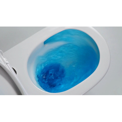 FugaFlow Eccelente Pietra Swirl Wandclosetset - 36.5x53.0cm - diepspoel - rimless - softclose zitting - glans wit