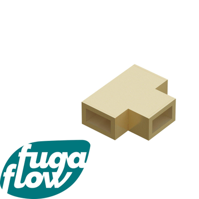 FugaFlow Eccelente Vetro T-verbindingstuk voor combinatie van stabilisatiestangen tussen vaste wand met zijwand Geborsteld Messing (goud)
