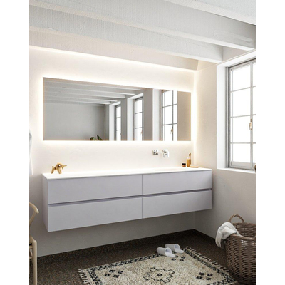 Mondiaz VICA ensemble de meuble de salle de bain - 200cm - meuble sous-vasque cale - 4 tiroirs - lavabo moon droite - sans trou de robinet XL version 60cm haut