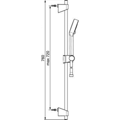 Hansa Hansabasicjet glijstangset compleet met handdouche-3 72cm chroom