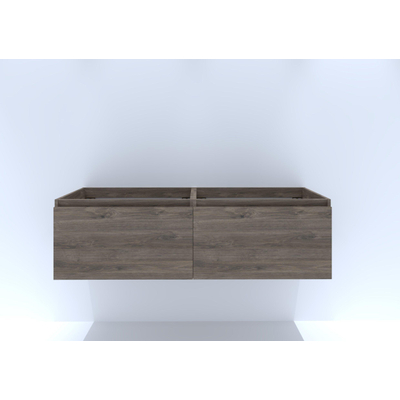 HR badmeubelen matrix meuble sous lavabo 140 cm 2 tiroirs - poignée en couleur espresso