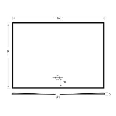 Xenz Flat Plus Douchebak - 140x100cm - Rechthoek - Cement