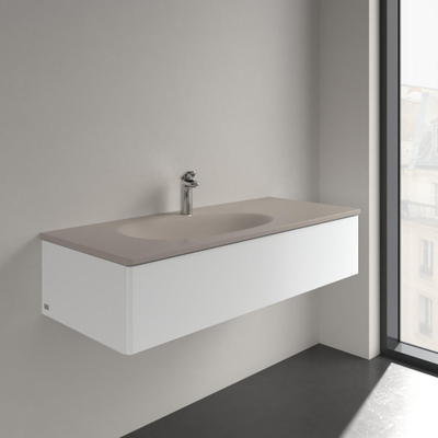 Villeroy & Boch Antao meubelwastafel - 120x50cm - 1 kraangat - met overloop CeramicPlus - mat almond (beige)