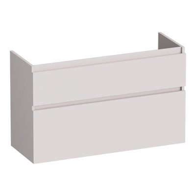 BRAUER Delight wastafelonderkast ondiep - 100x39x60cm - 2 softclose lades - greeploos - 1 sifon uitsparing - mat zand