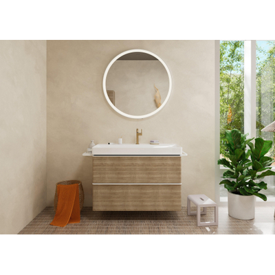 Hansgrohe Xarita Lite S miroir – rond Ø 90 cm – Éclairage LED – chauffage de miroir, à intensité variable – Blanc mat