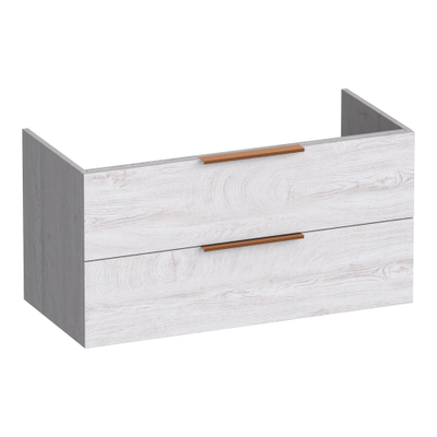 BRAUER Elevate meuble sous-lavabo 100 sans poignées rapportées 2 tiroirs à fermeture douce et 1 découpe pour siphon - Forest Seashell