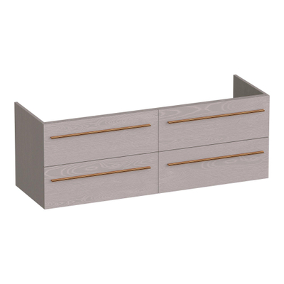 BRAUER Trust wastafelonderkast 140 excl. opbouwgrepen 4 softclose lades en 2 sifon uitsparingen - Timber Greige