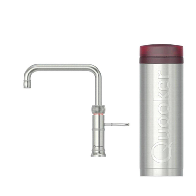 Quooker BE Classic Fusion Square kokendwaterkraan - draaibare uitloop - PRO3 reservoir - Warm / kokend water - RVS