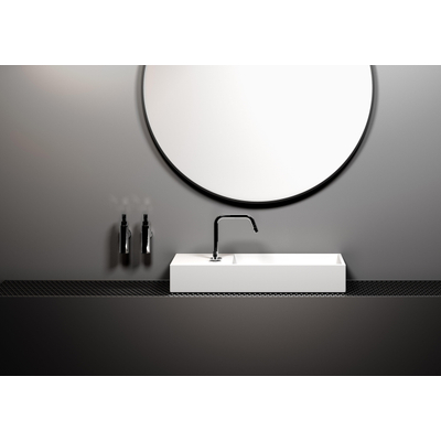 Clou Wash Me wastafel 75x32cm voorbewerkte kraangaten aluite Wit mat
