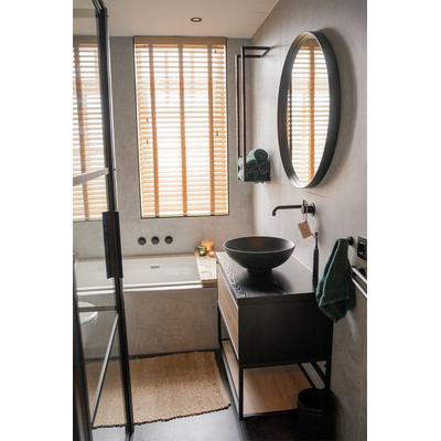 BRAUER Bowl waskom - 40x40cm - rond - keramiek - mat zwart