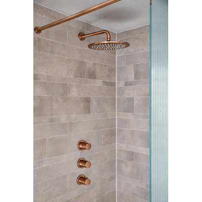 Crosswater MPRO ensemble de douche pluie encastré – douche de tête Ø 20 cm – douchette bâton – 3 leviers – brons geborsteld