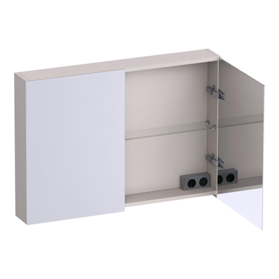 BRAUER Impress armoire de toilette – 99 x 70 x 15 cm – 2 portes, portes-miroir double face – Sable